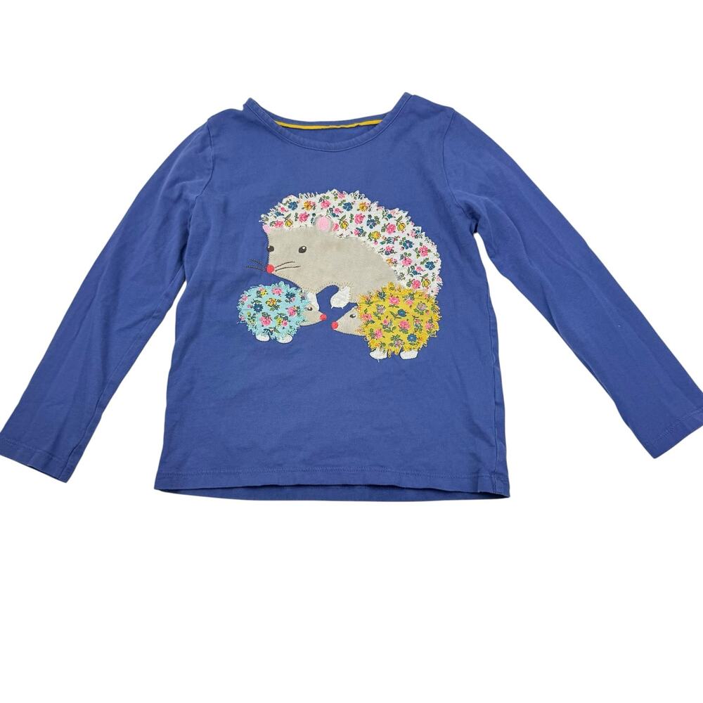 Mini Boden Hedgehog Appliqué Shirt, Size 4-5